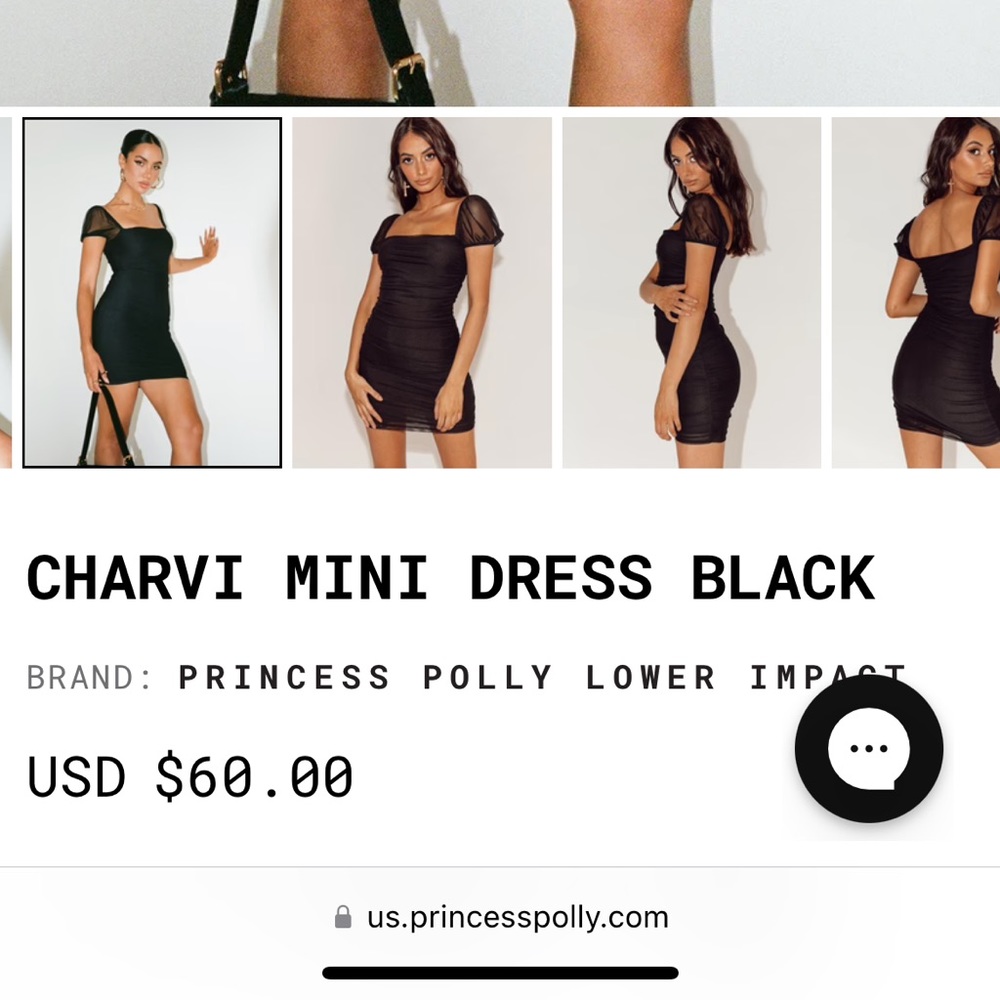 Princess Polly Charvi Mini Dress Black